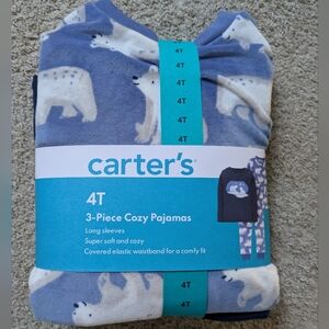 Carters 4T cozy pajamas polar bear 3piece set